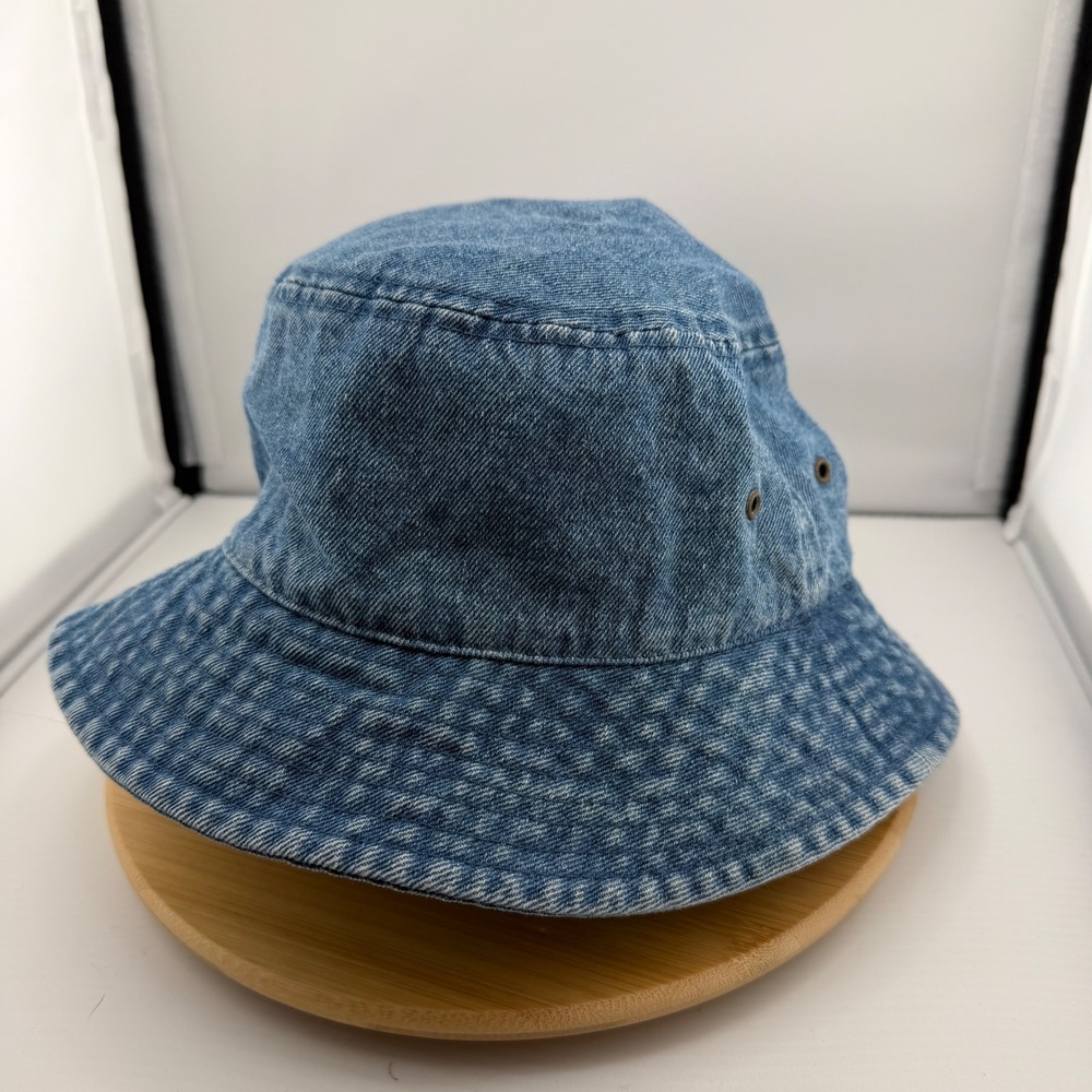 Ethos Denim Bucket Hat Blue Cotton Sun Cap One Size Fits All 90s Style
